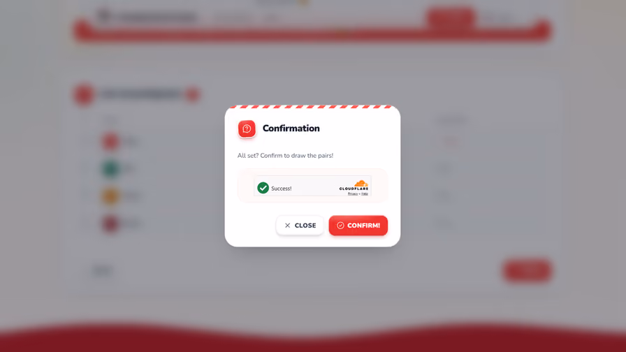 Draw confirmation dialog with the security check completed